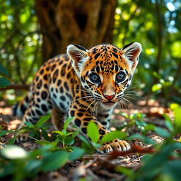 A captivating portrayal of a Zhagra, a smaller version of a leopard with a unique charm