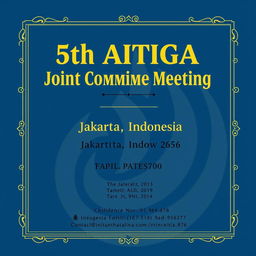 A formal invitation page design for the 5th AITIGA Joint Committee Meeting taking place in Jakarta