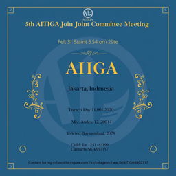 A formal invitation page design for the 5th AITIGA Joint Committee Meeting taking place in Jakarta