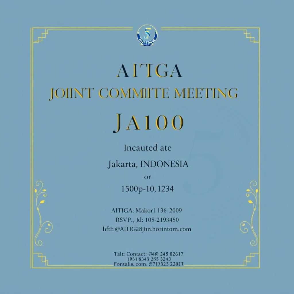 A formal invitation page design for the 5th AITIGA Joint Committee Meeting taking place in Jakarta