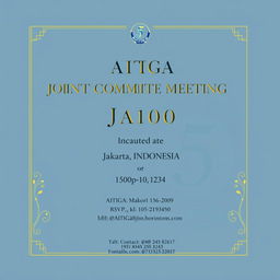 A formal invitation page design for the 5th AITIGA Joint Committee Meeting taking place in Jakarta