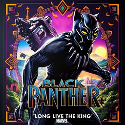 A highly detailed and realistic movie poster for 'Black Panther'