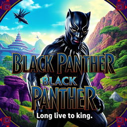 A highly detailed and realistic movie poster for 'Black Panther'