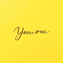 A vibrant yellow color background with a smooth and elegant mono cursive writing overlay, beautifully contrasting the brightness of the background