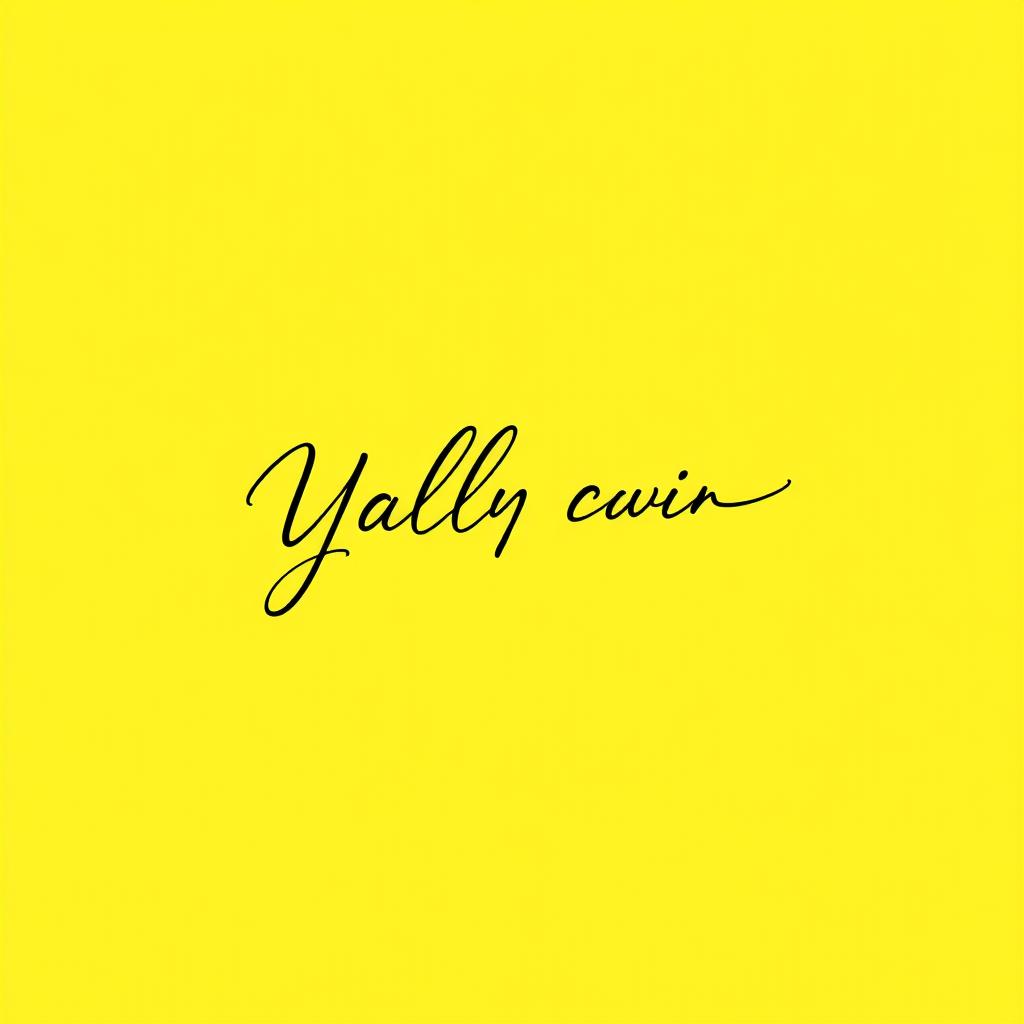 A vibrant yellow color background with a smooth and elegant mono cursive writing overlay, beautifully contrasting the brightness of the background