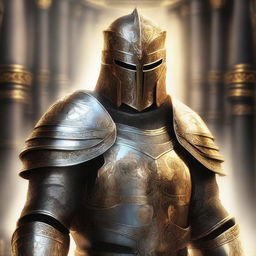 A high-quality digital art image of a holy crusader paladin in full regalia