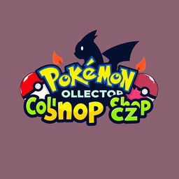 A vibrant and attractive logo design for a Pokémon collector shop named "Pokémon Collector Shop CZ"