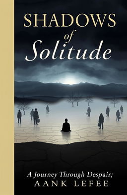 A book cover illustrating a solitary figure sitting on cracked, barren ground, representing isolation and despair