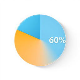 A beautifully designed pie chart displaying a segment representing 40% filled with a vibrant color like sky blue