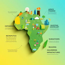 A visually striking poster illustrating the key drivers for Africa's financial development and economic growth
