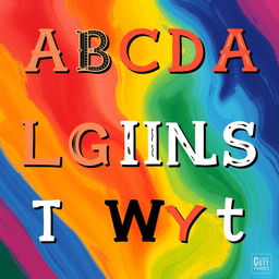 A creative design featuring new fonts that resemble Latin letters, showcasing a variety of styles and artistic representations