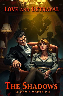 A dramatic and intense illustration capturing the dual life of a powerful mafia CEO who is also a cold-blooded psychopath