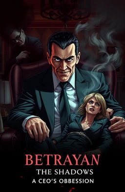 A dramatic and intense illustration capturing the dual life of a powerful mafia CEO who is also a cold-blooded psychopath