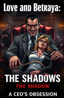 A dramatic and intense illustration capturing the dual life of a powerful mafia CEO who is also a cold-blooded psychopath