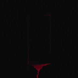 A black dark room featuring a mid-open door, with a vivid red light spilling out from the crack
