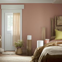 A cozy room featuring colors chosen by the user. Infuse the walls with a harmonious blend of warmth and style.