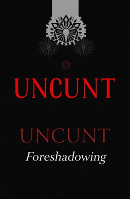 A bold and provocative book cover for a novel titled 'UNCUNT' with the subtitle 'Foreshadowing
