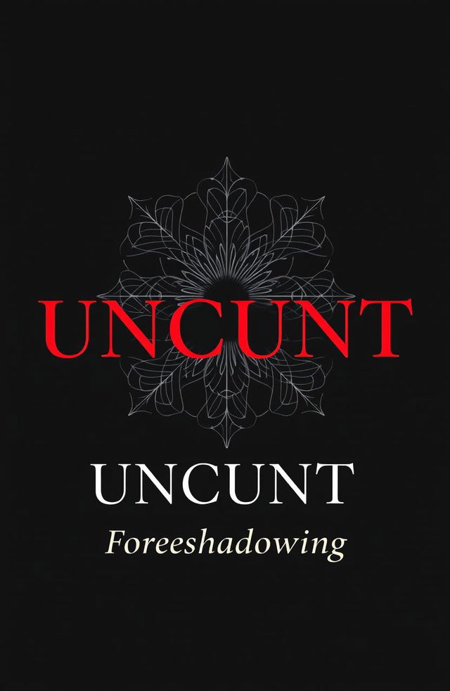 A bold and provocative book cover for a novel titled 'UNCUNT' with the subtitle 'Foreshadowing