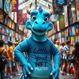 A vibrant blue dragon resembling Sullivan from Monsters, Inc