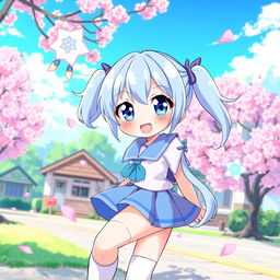 An illustration depicting the character from Blue Archive with bright, vibrant colors and anime style