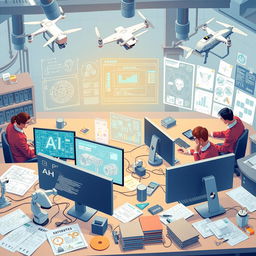 A detailed visualization of the use of artificial intelligence in engineering activities