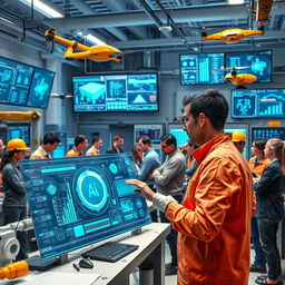 A comprehensive and visually stunning depiction of the role of artificial intelligence in engineering activities
