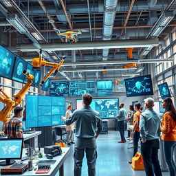 A comprehensive and visually stunning depiction of the role of artificial intelligence in engineering activities