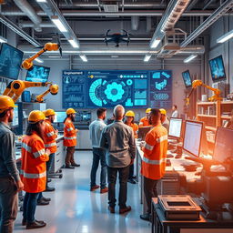 A comprehensive and visually stunning depiction of the role of artificial intelligence in engineering activities