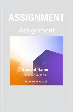 A professional and visually appealing cover page design for assignment submission