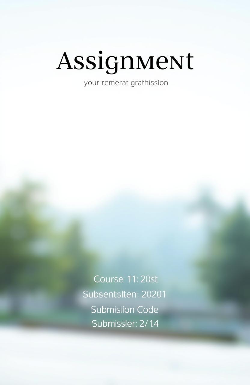 A professional and visually appealing cover page design for assignment submission