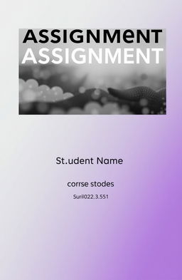 A professional and visually appealing cover page design for assignment submission