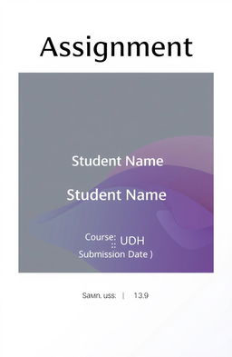 A professional and visually appealing cover page design for assignment submission