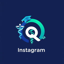 A dynamic and visually striking logo for an Instagram account dedicated to medical science students