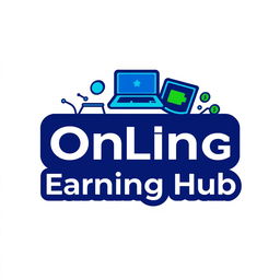A clean and simple logo design for 'Nepal Online Earning Hub', reflecting online income and opportunities in Nepal