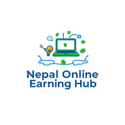 A clean and simple logo design for 'Nepal Online Earning Hub', reflecting online income and opportunities in Nepal