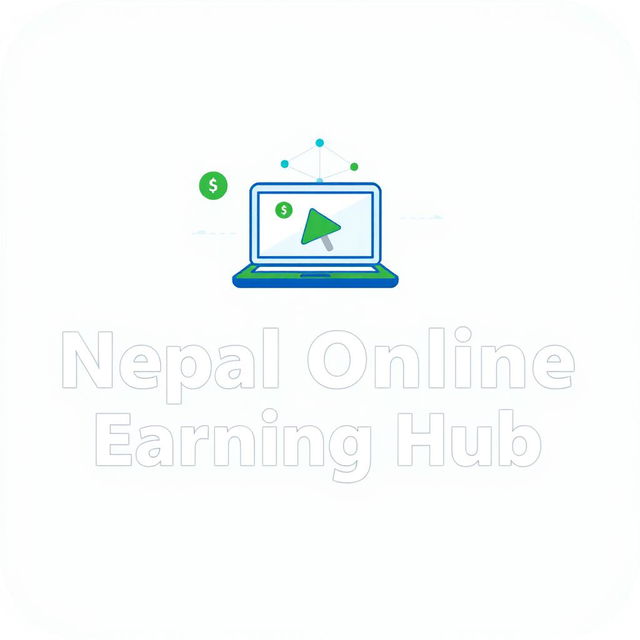 A clean and simple logo design for 'Nepal Online Earning Hub', reflecting online income and opportunities in Nepal