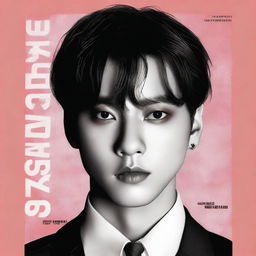 A high-quality book cover featuring a digital art representation of Jeon Jungkook from BTS, his face etched with determination