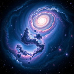 A breathtaking view of a vast galaxy, filled with vibrant colors and intricate details