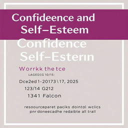 A sleek and modern advertisement design for a Confidence and Self-Esteem Workshop for girls aged 10 to 15