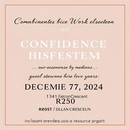 An elegant advertisement for a Confidence and Self-Esteem Workshop tailored for girls aged 10 to 15 years