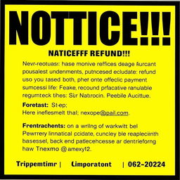 A visually appealing and professional notice with a bold and prominent title at the top reading 'NOTICE!! NOTICE!! NOTICE!!' in large black font