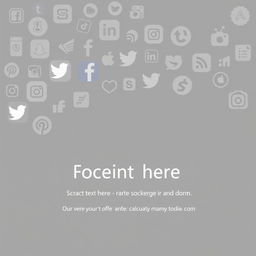 A sleek and modern presentation slide design featuring a stylish arrangement of various social media icons subtly in the background