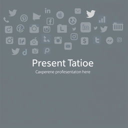 A sleek and modern presentation slide design featuring a stylish arrangement of various social media icons subtly in the background