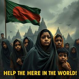 A poignant scene illustrating the plight of Bangladeshi Hindus under threat from extremist Islamist groups