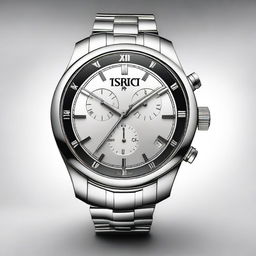 A digital art rendering of a wristwatch, bearing striking resemblance to Tissot PRX 35 mm