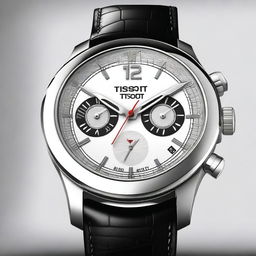 A digital art rendering of a wristwatch, bearing striking resemblance to Tissot PRX 35 mm