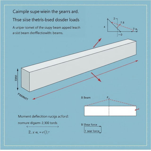 A technical illustration of a beam with a simple support and uniformly distributed loads