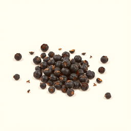 A vector-style illustration of black pepper spice, showcasing its unique texture and color