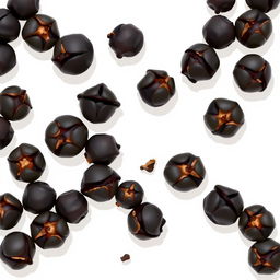 A vector-style illustration of black pepper spice, showcasing its unique texture and color