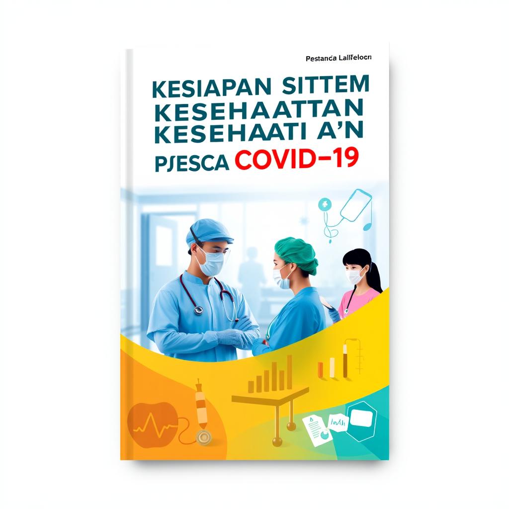 A book cover design for a title "Kesiapan Sistem Kesehatan Nasional Pasca COVID-19"